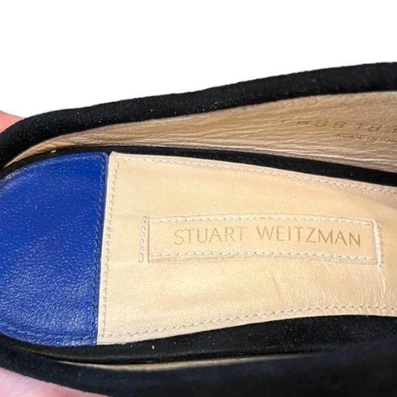 STUART WEITZMAN Suede Criss-Cross Block Heel Mule Sandals Size 7.5 - Picture 10 of 13